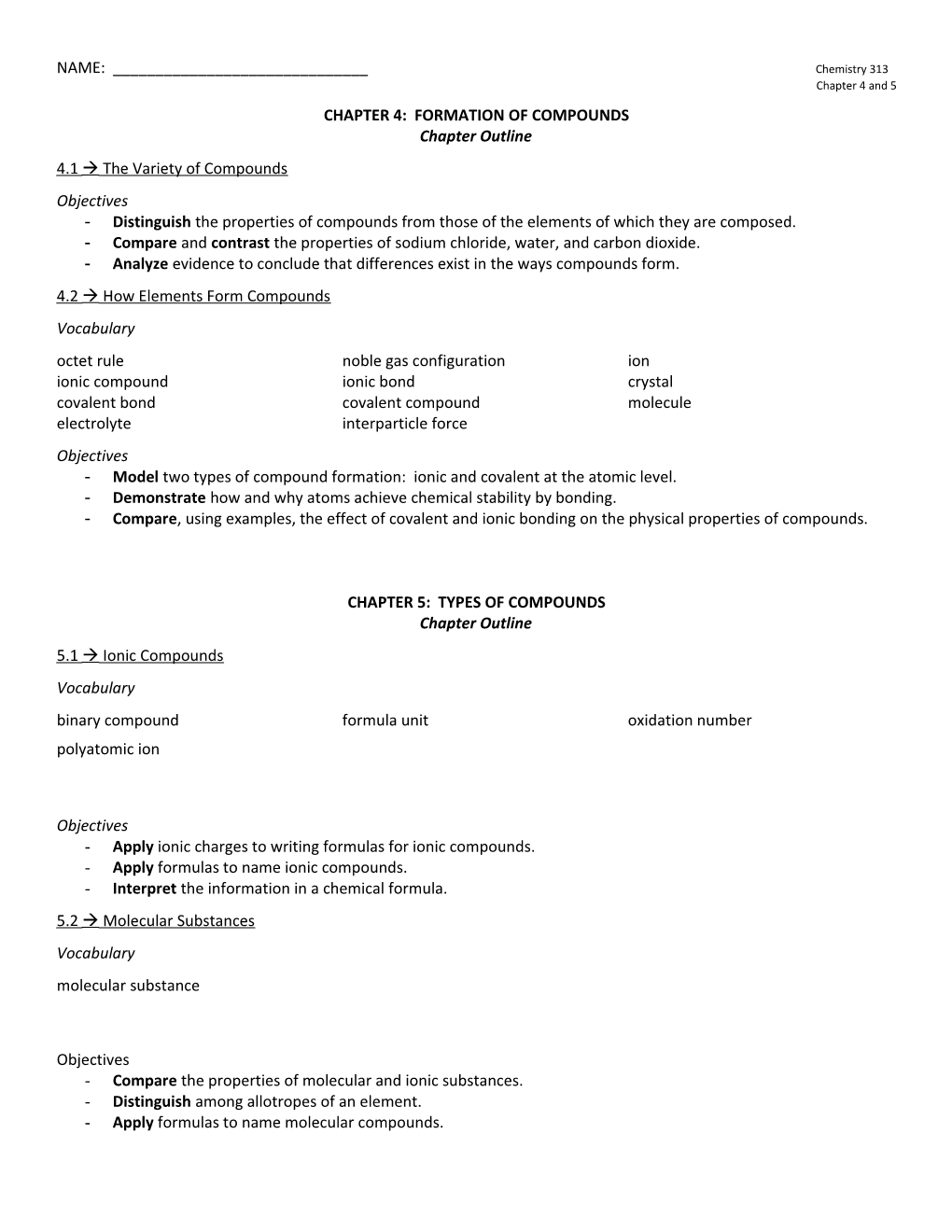 Chapter 4: Formation of Compounds