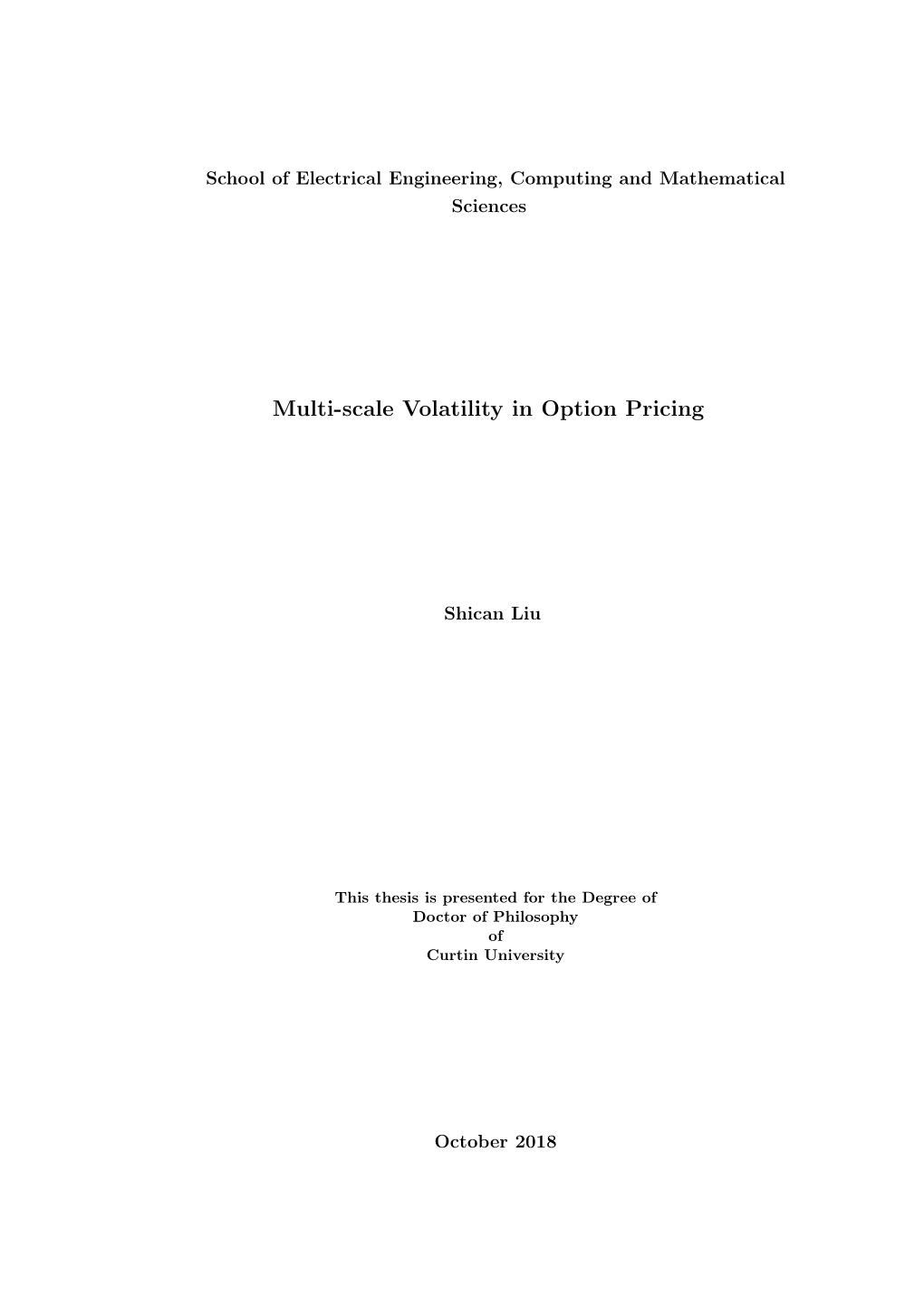 Multi-Scale Volatility in Option Pricing