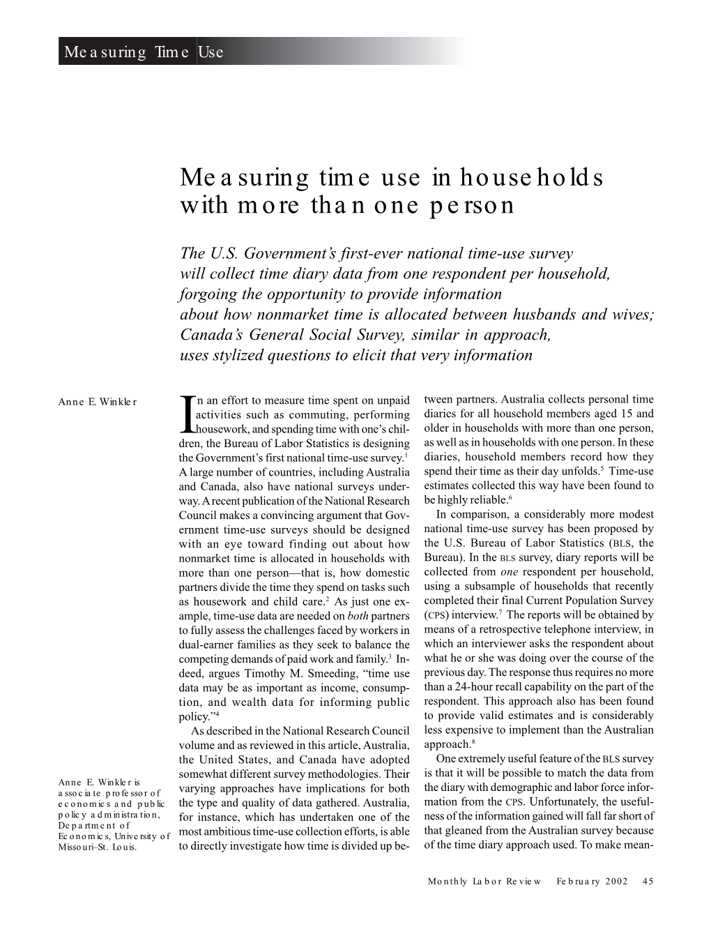 Measuring Time Use in Households with More Than One Person