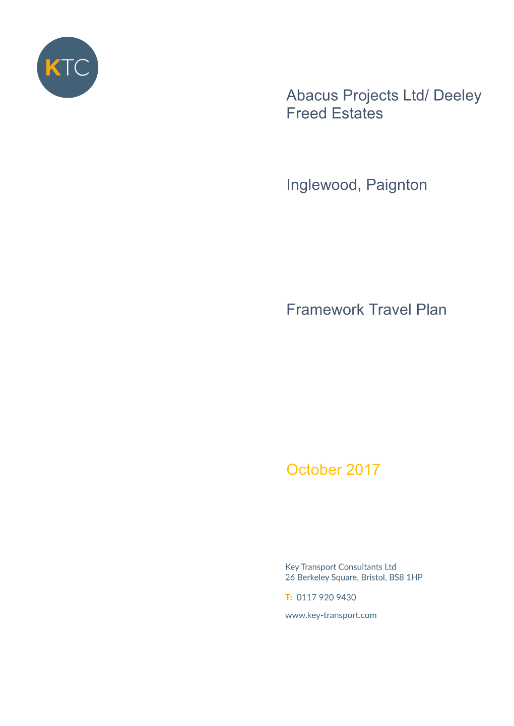 Framework Travel Plan