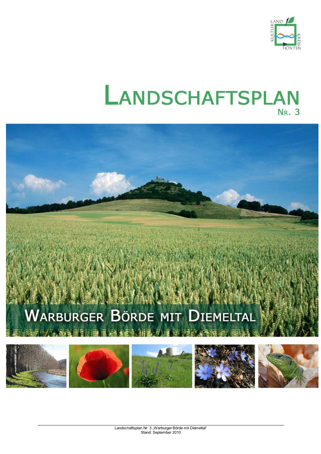 Landschaftsplan Nr. 3 „Warburger Börde Mit Diemeltal“ Stand: September 2010 Landschaftsplan Nr