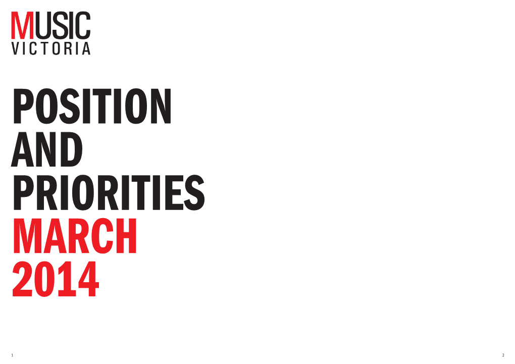 Music Victoria Positions and Priorities March 2014