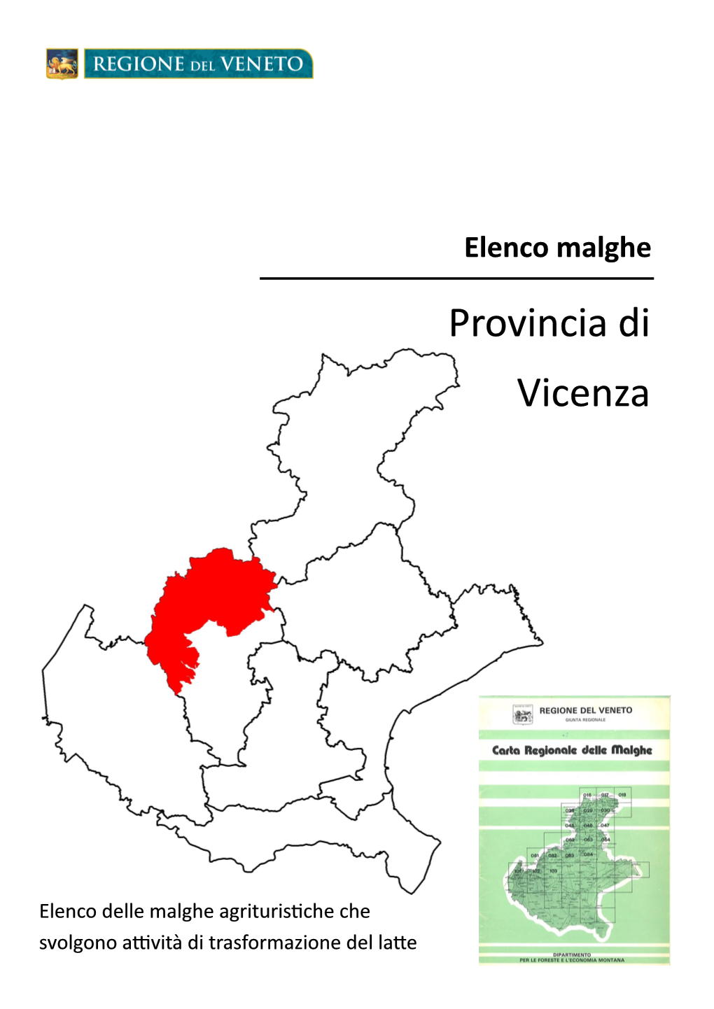 Elenco Malghe Provincia Di Vicenza