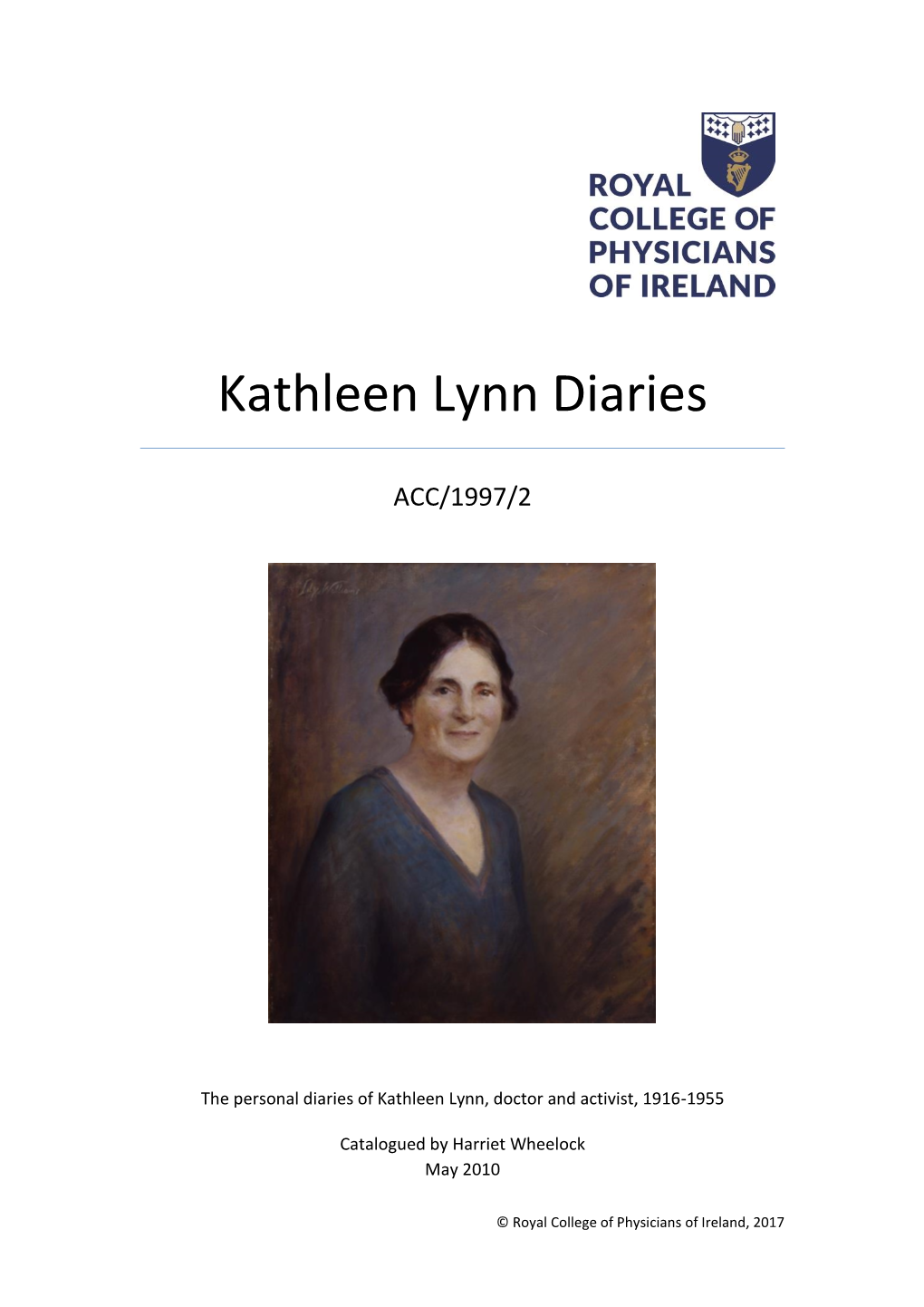 Kathleen Lynn Diaries