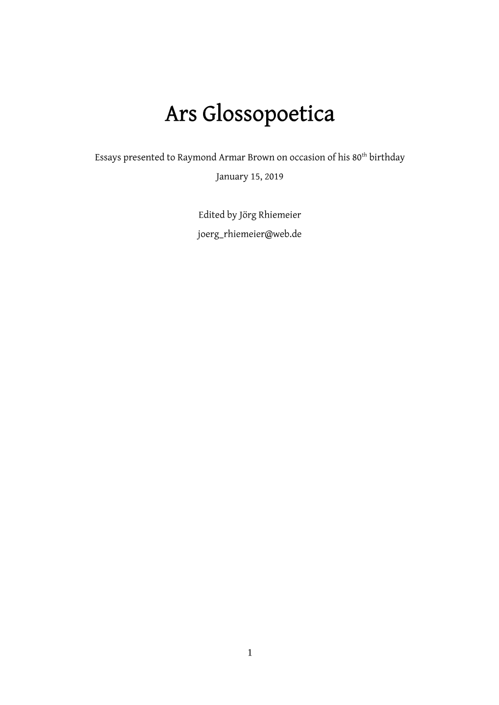 Ars Glossopoetica