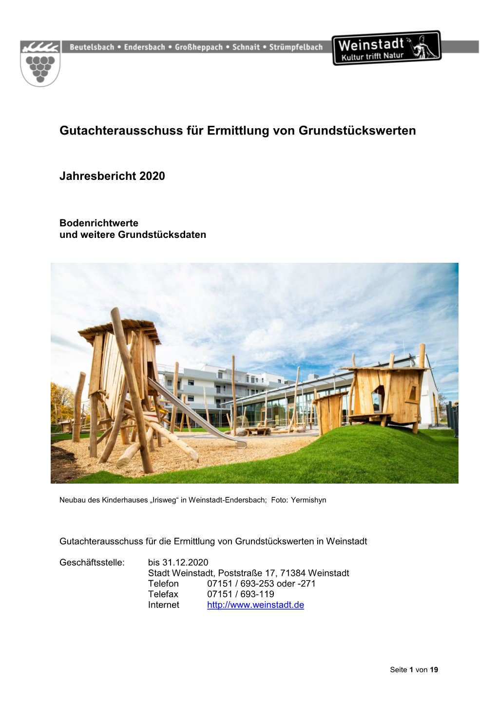 Grundstücksmarktbericht Weinstadt 2020