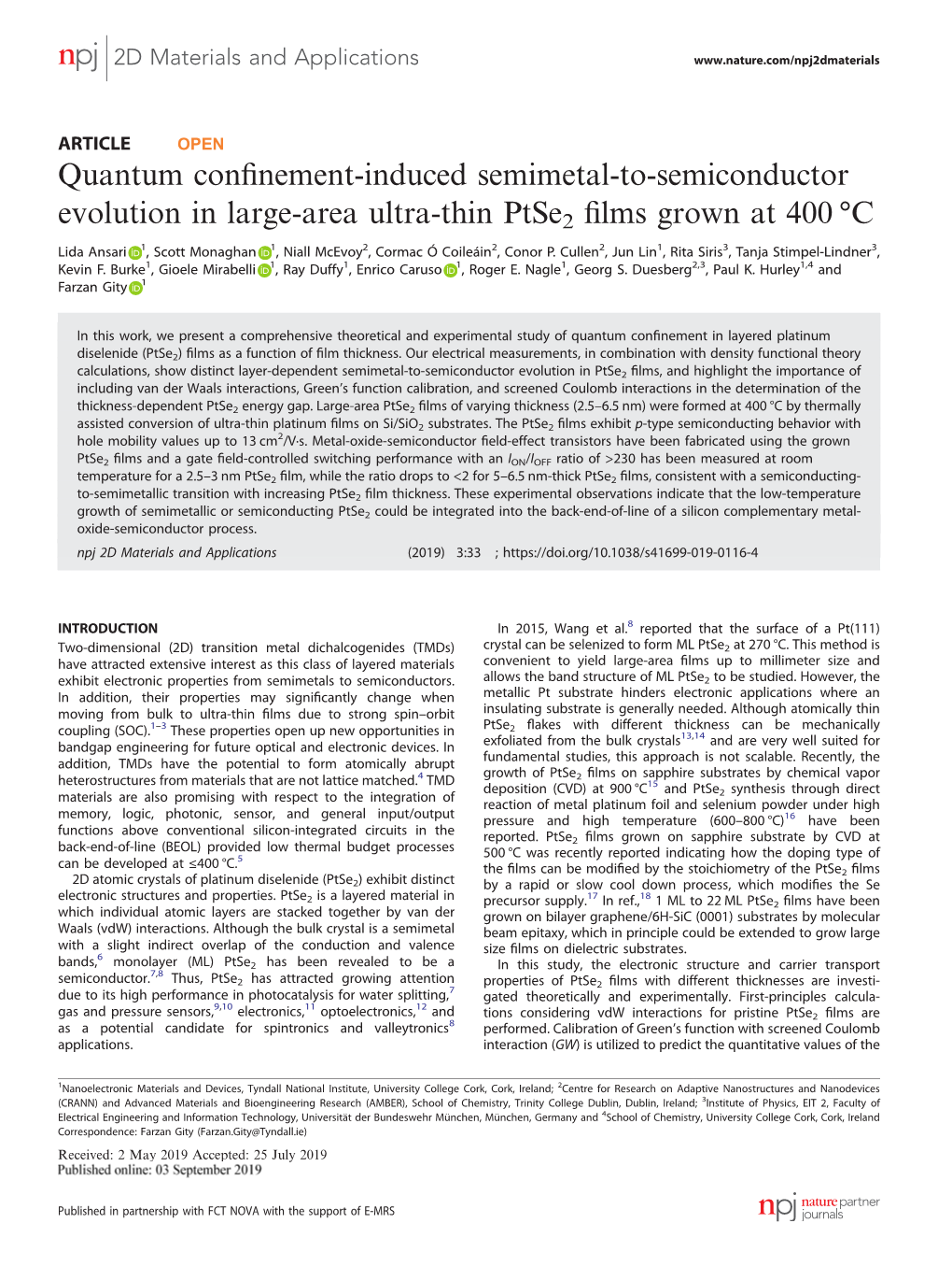 Quantum Confinement-Induced Semimetal-To-Semiconductor