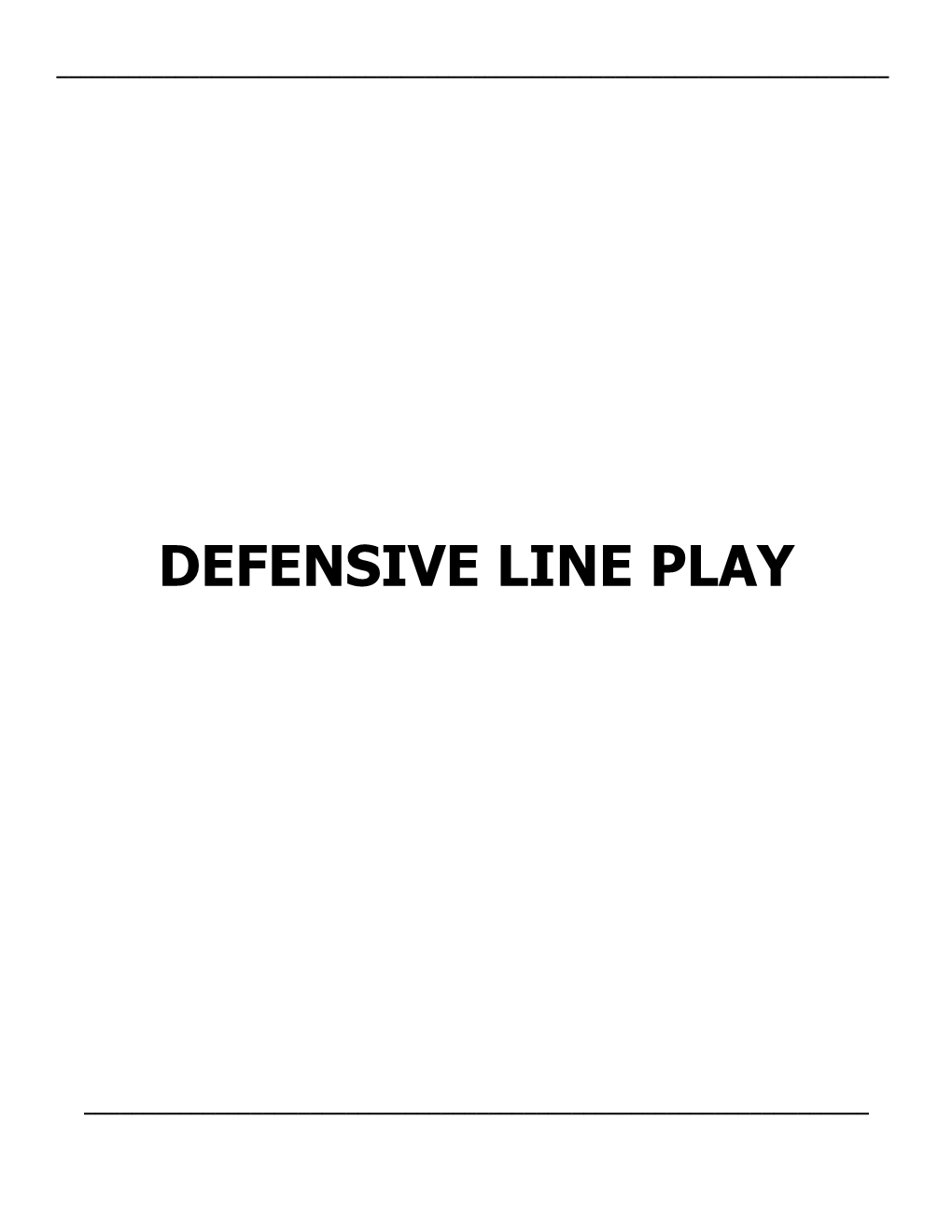 Defensive Line Play