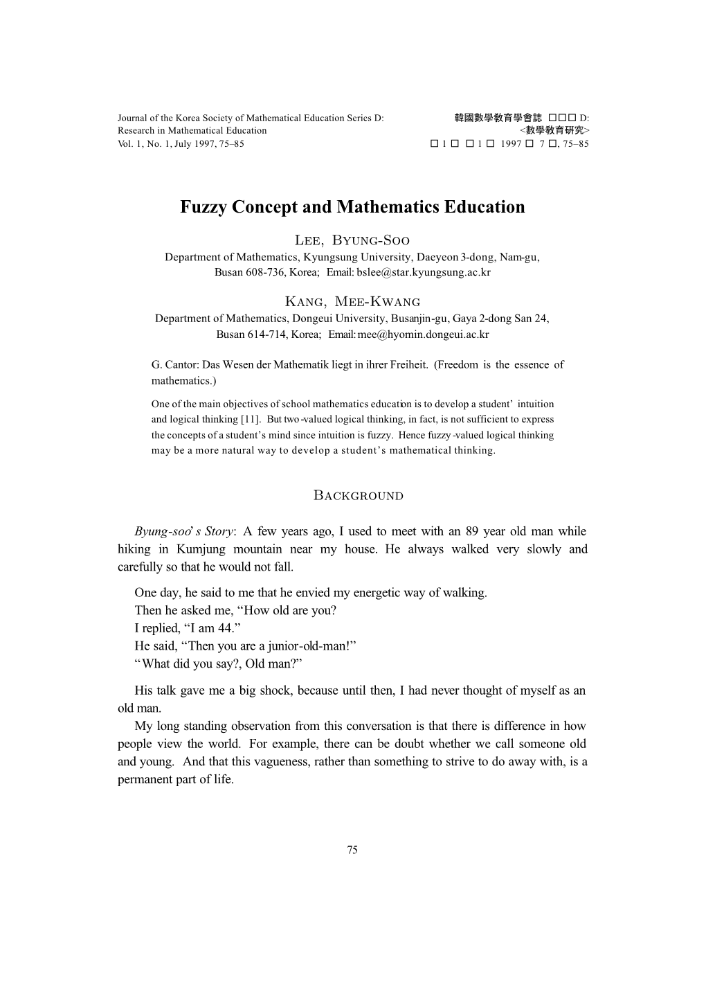 Fuzzy Concept and Mathematics Education