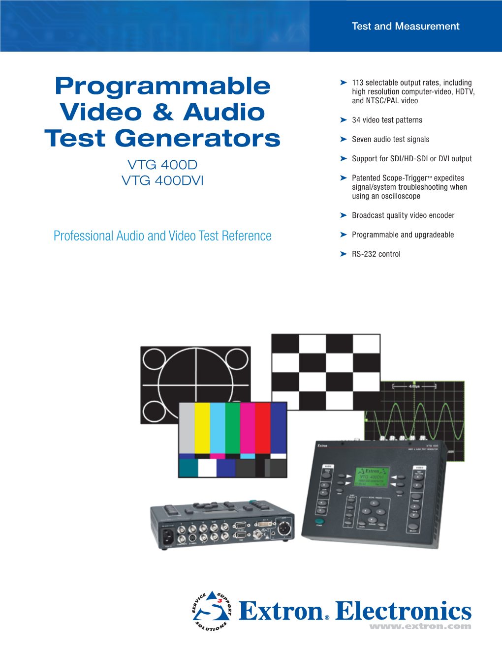 Programmable Video & Audio Test Generators