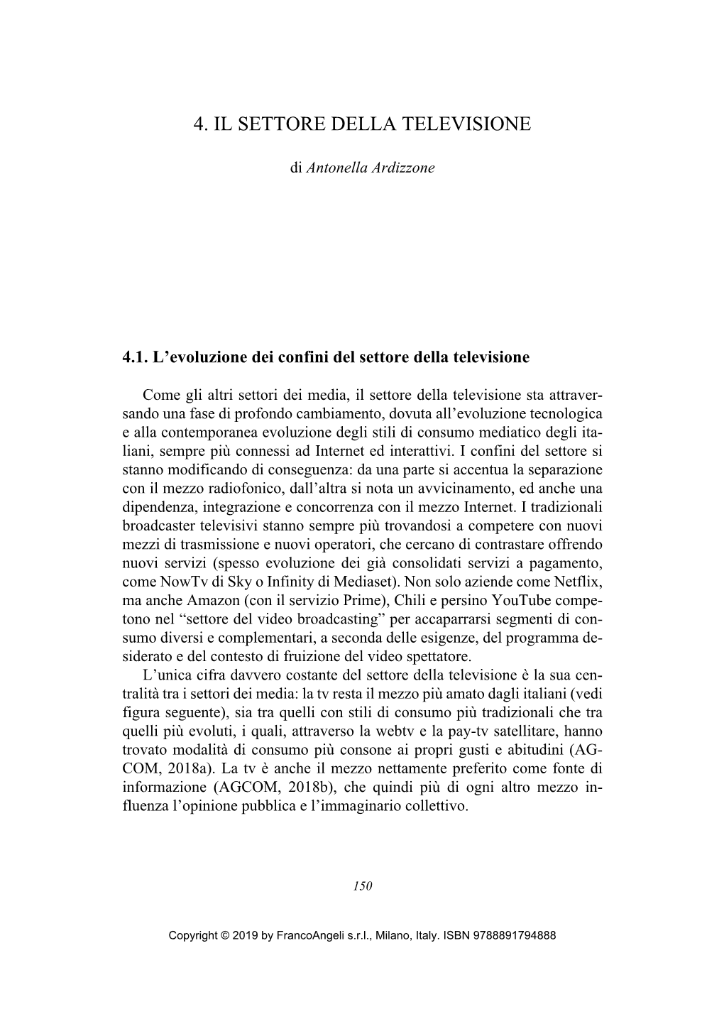 1. E Oluzione Dei Confini Del Settore Della Tele Isione