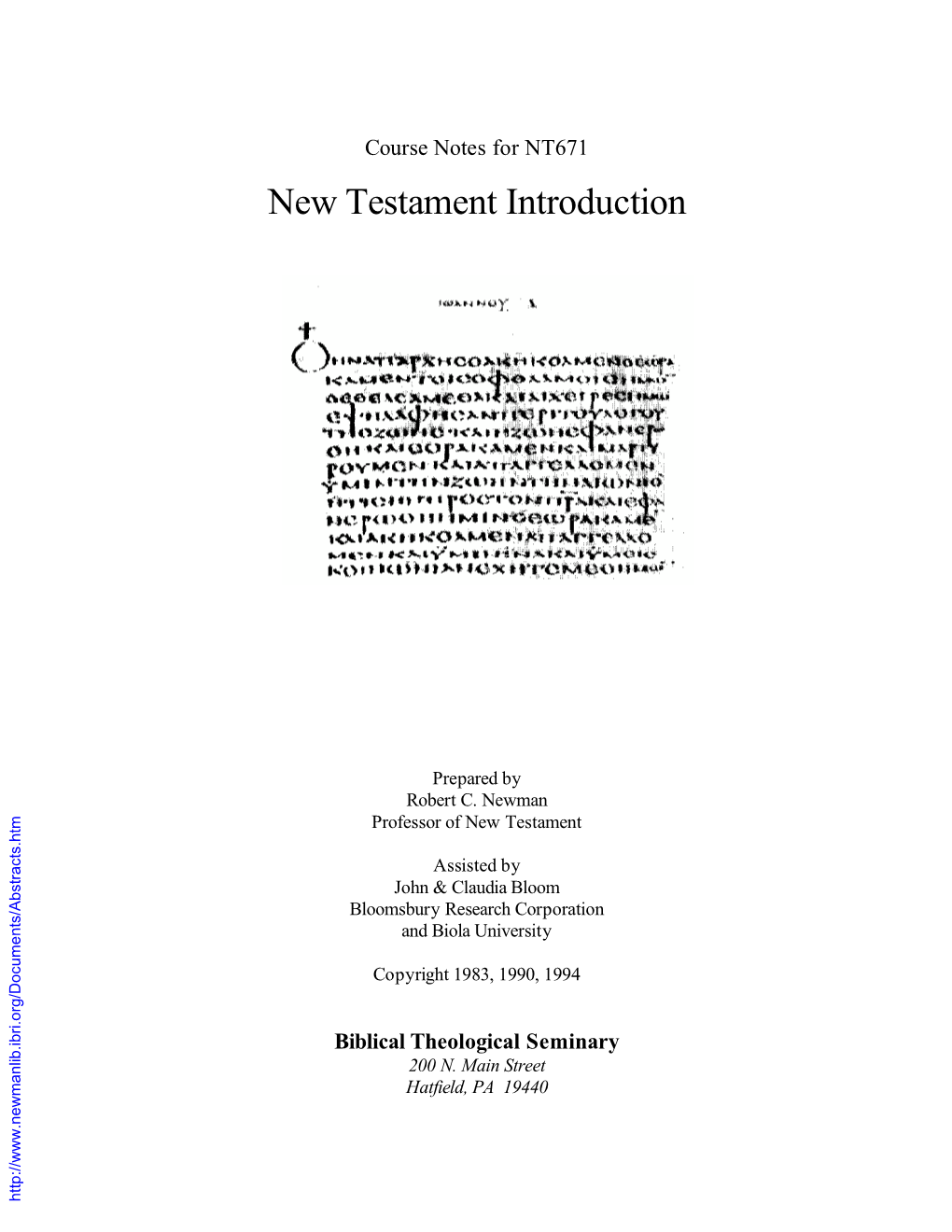 New Testament Introduction