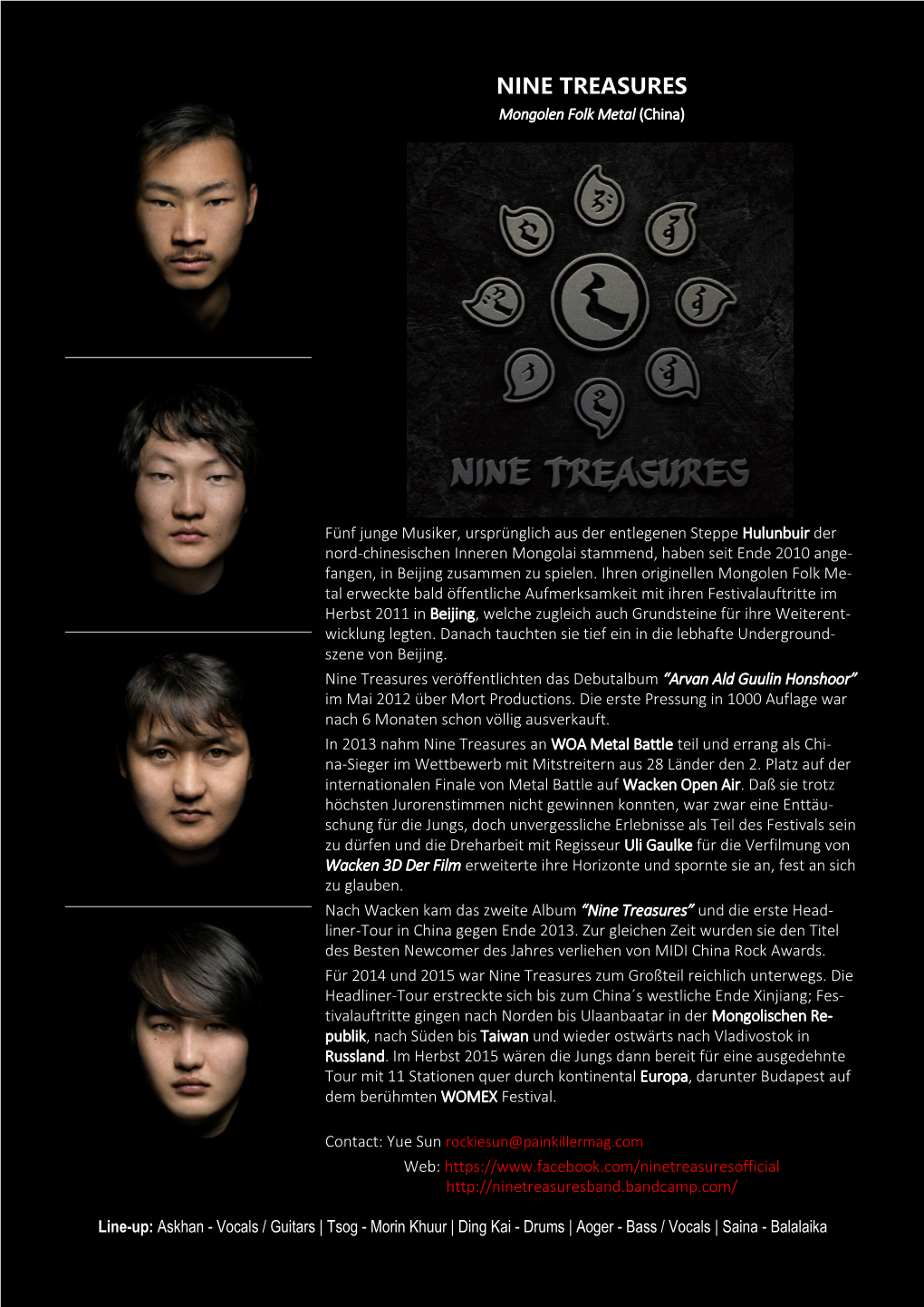 NINE TREASURES Mongolen Folk Metal (China)