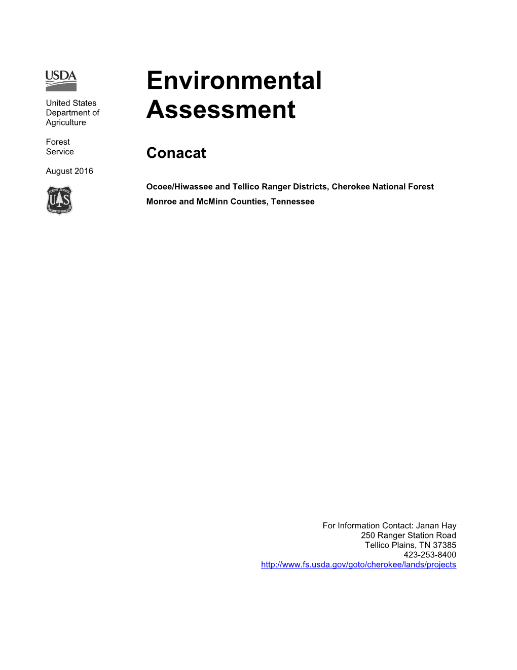 Conacat Environmental Assessment