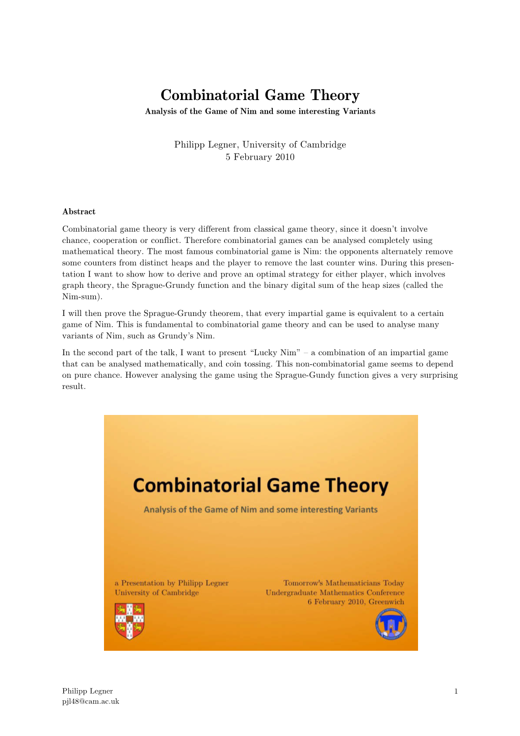 Combinatorial Game Theory.Docx