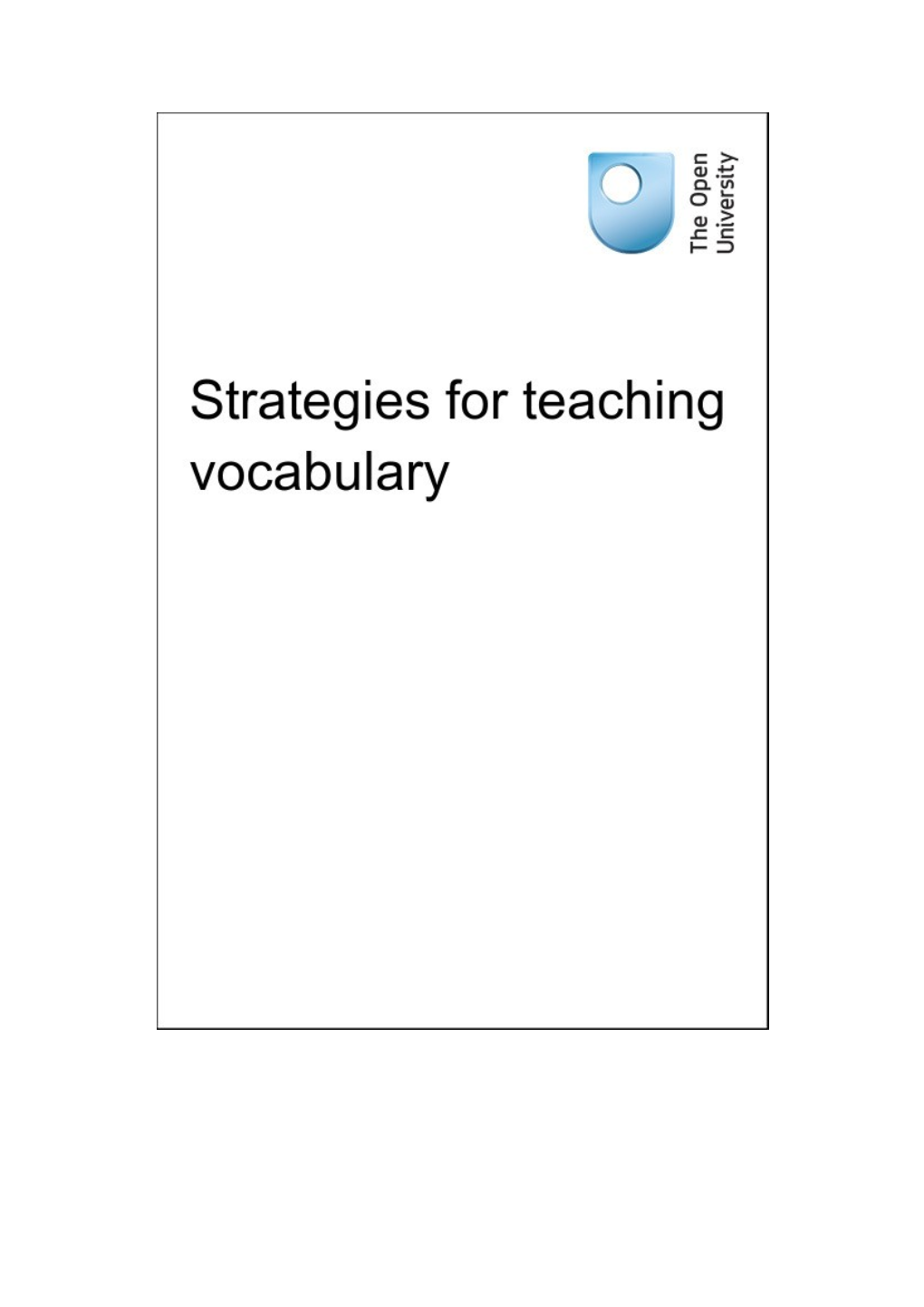 Strategies For Teaching Vocabulary