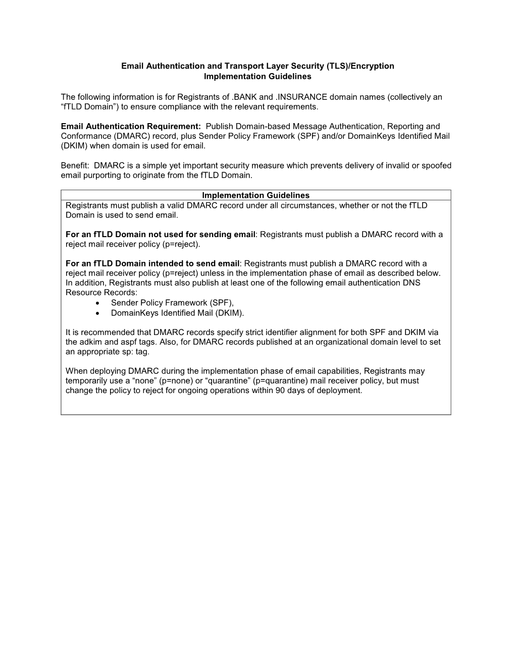 TLS)/Encryption Implementation Guidelines