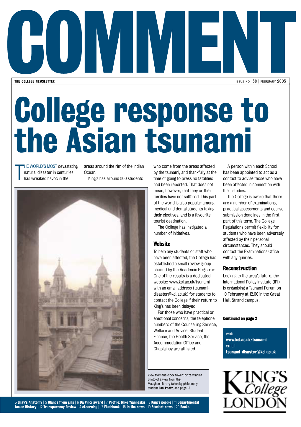 College Response to the Asian Tsunami