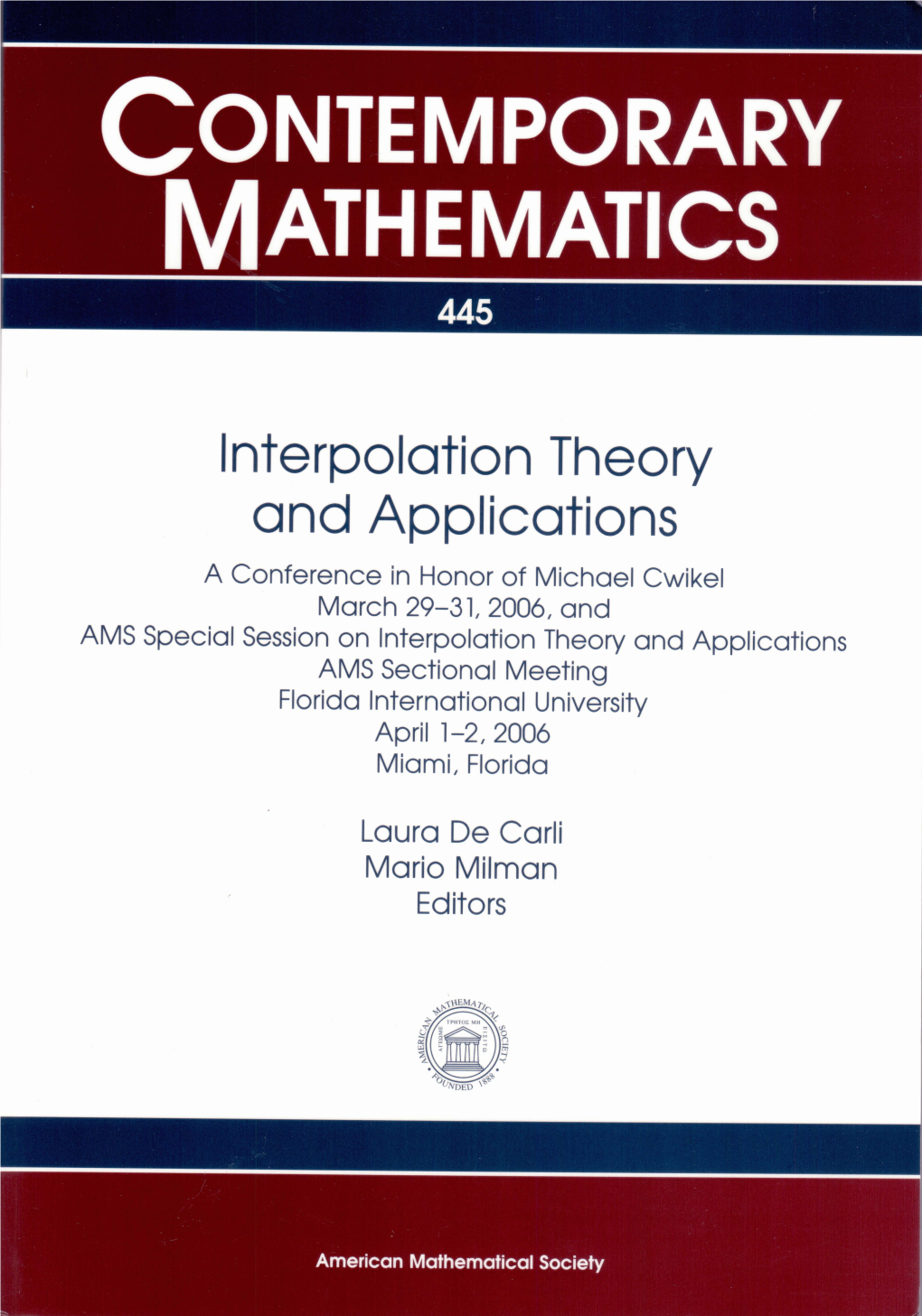 Contemporary Mathematics 445