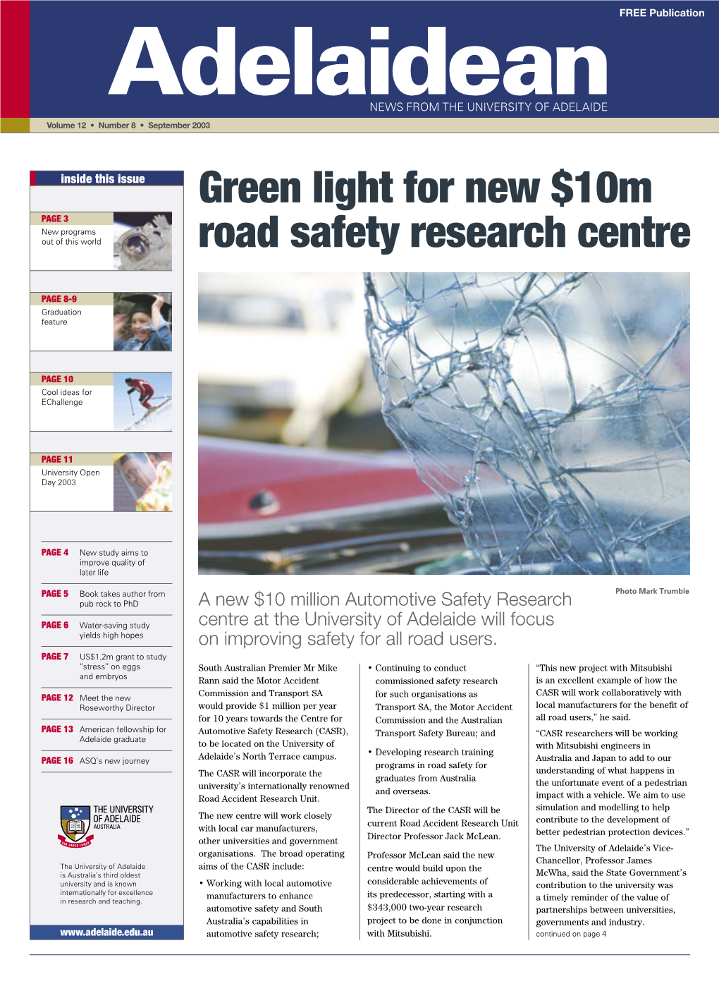 Green Light for New $10M Road Safety Research Centre