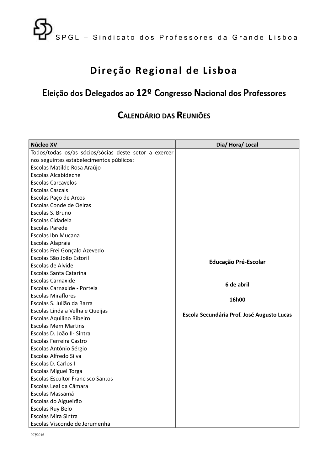 Plenários Direção Regional De Lisboa