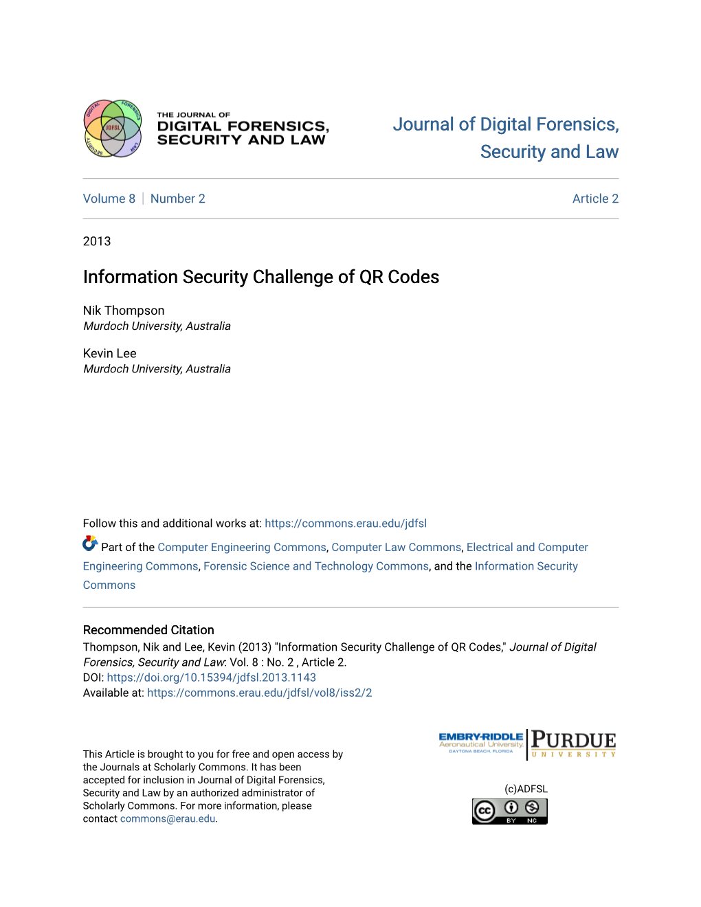 Information Security Challenge of QR Codes