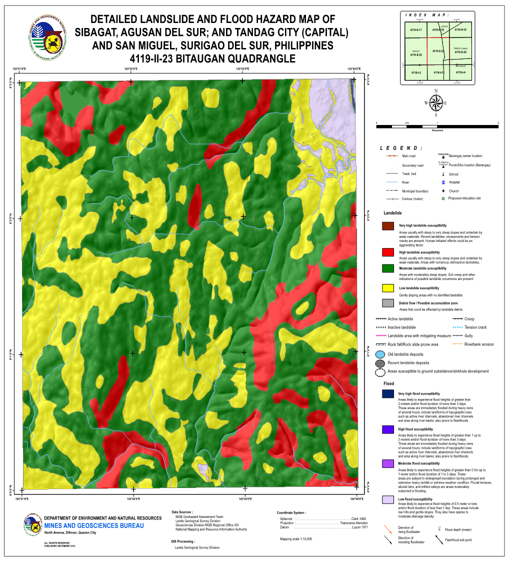 Detailed Landslide and Flood Hazard Map of Sibagat