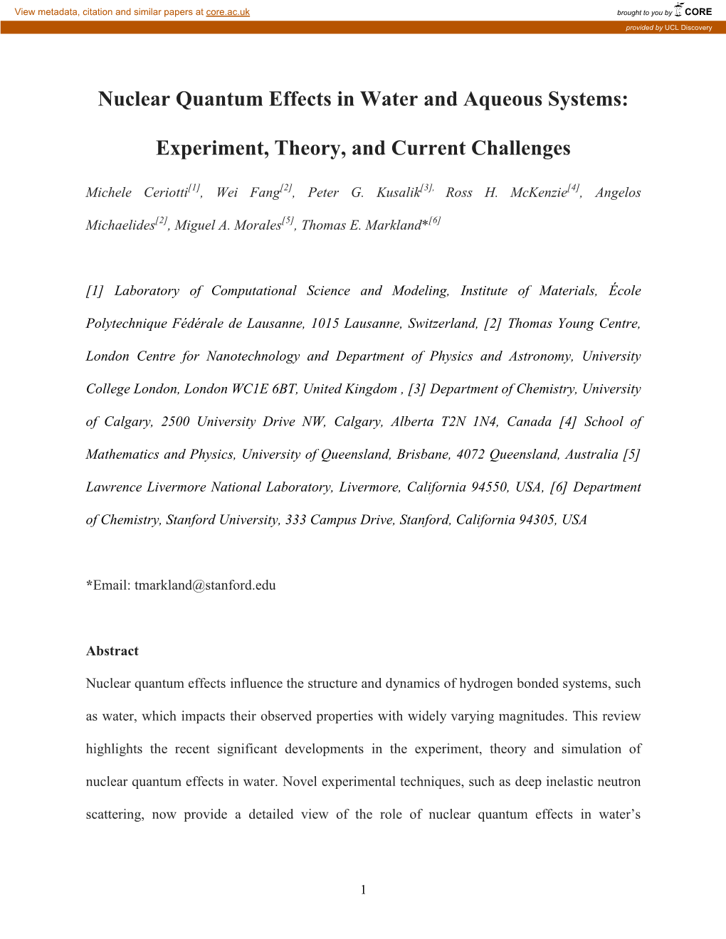 Nordita Quantum Effects in Water.Docx