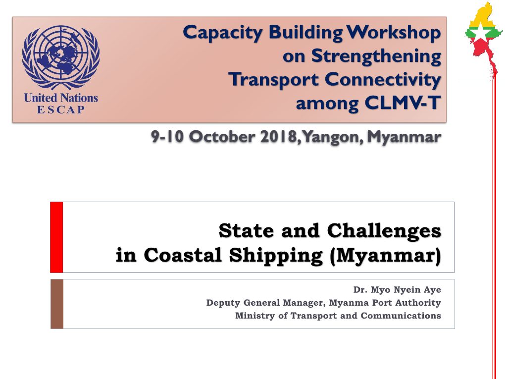 State and Challenges in Coastal Shipping (Myanmar)
