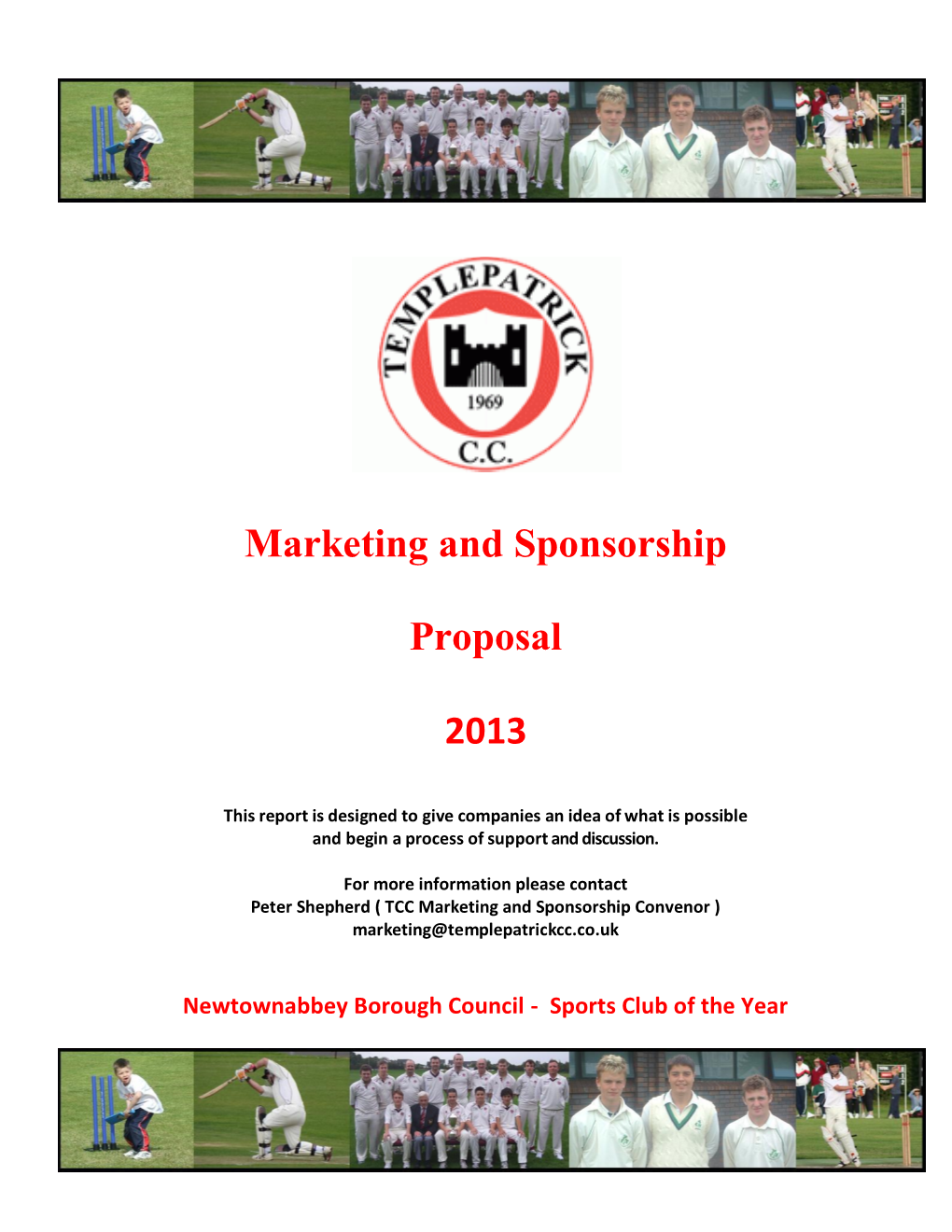 Marketing and Sponsorship Proposal 2013