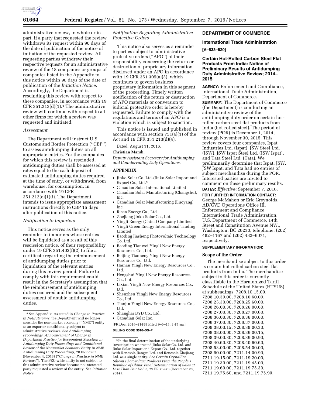 Federal Register/Vol. 81, No. 173/Wednesday, September 7, 2016