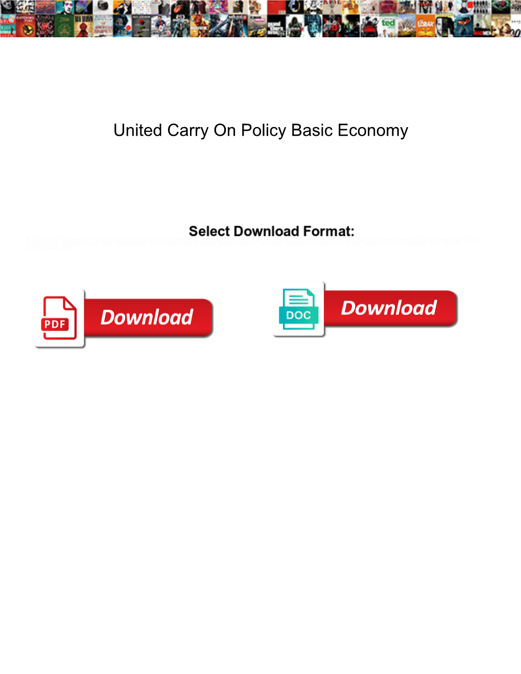 United Carry on Policy Basic Economy