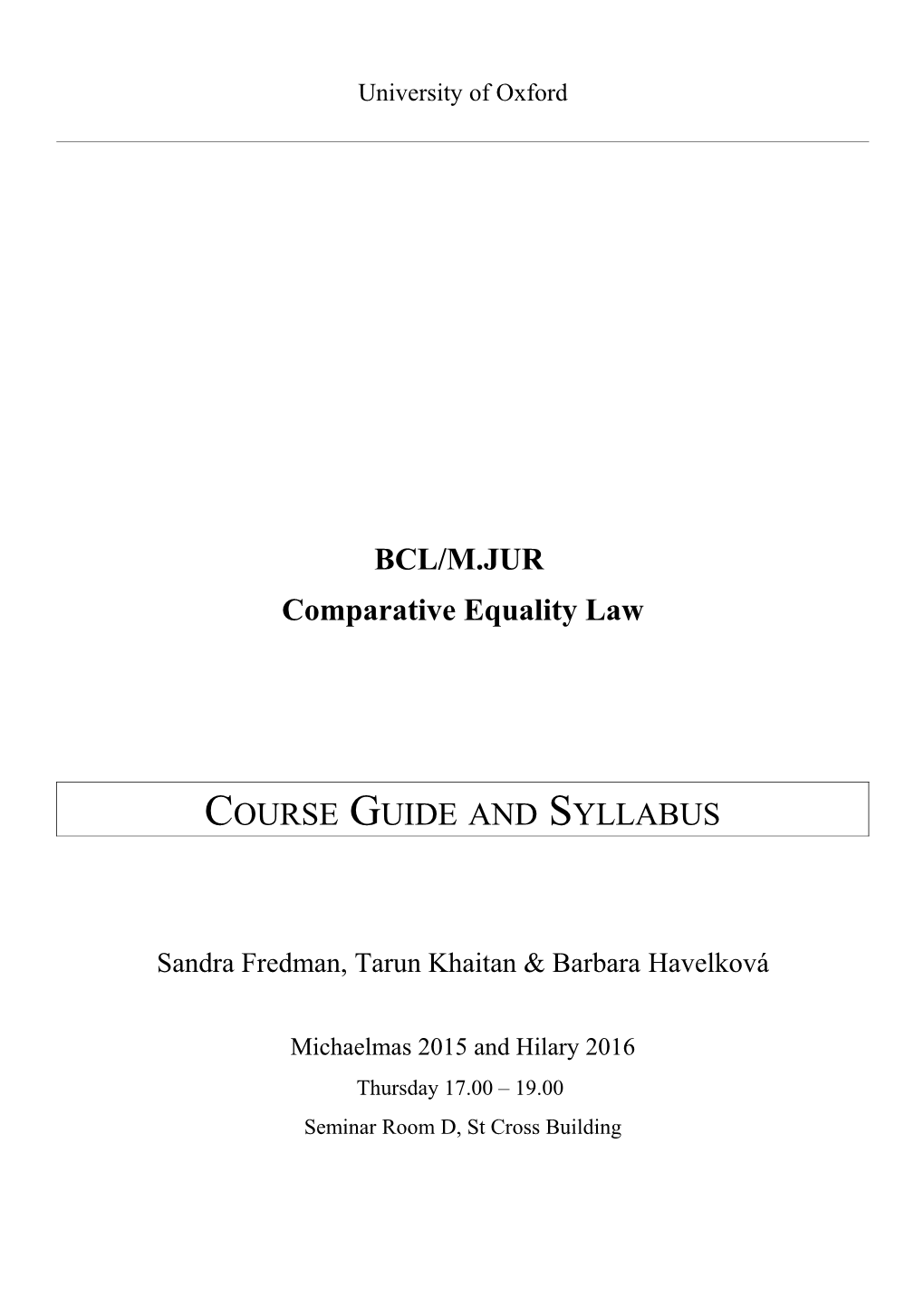 Comparative Equality Law