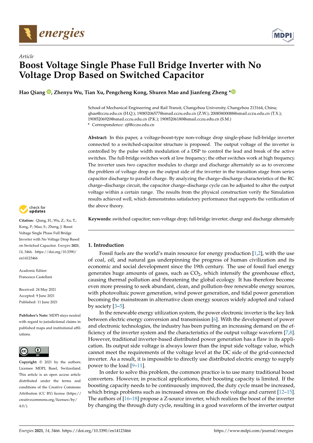 Boost Voltage Single Phase Full Bridge Inverter with No Voltage Drop Based on Switched Capacitor