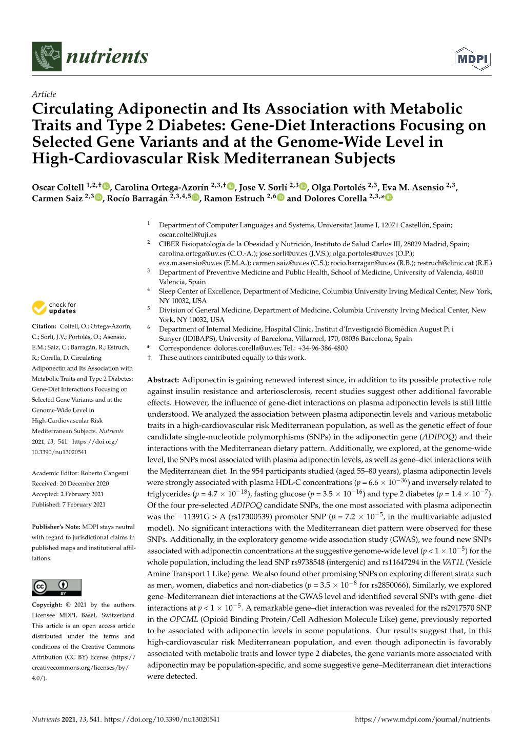 Circulating Adiponectin and Its Association with Metabolic Traits