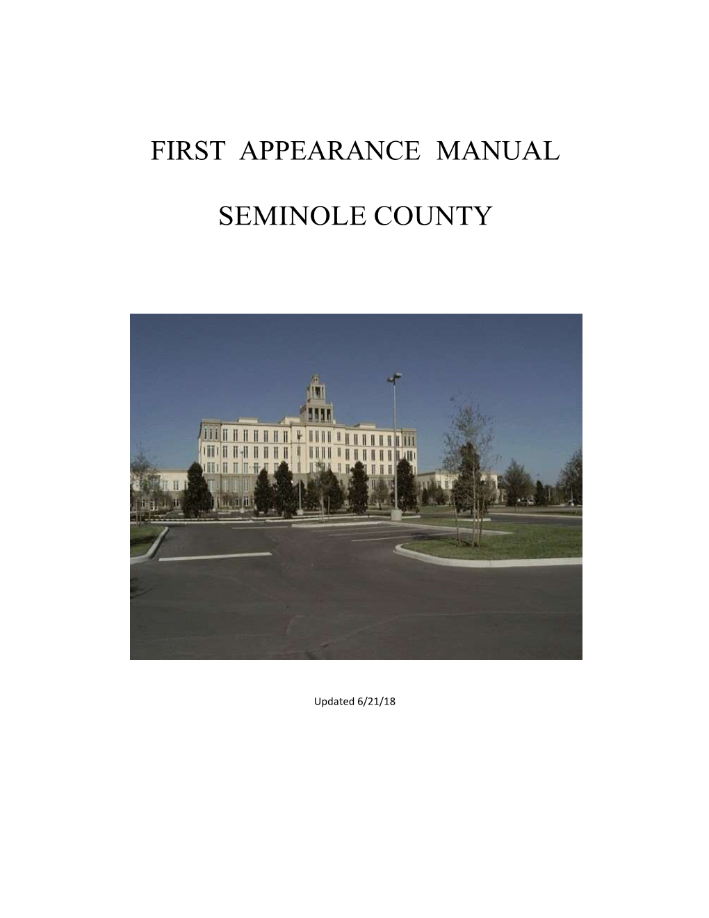 First Appearance Manual Seminole County