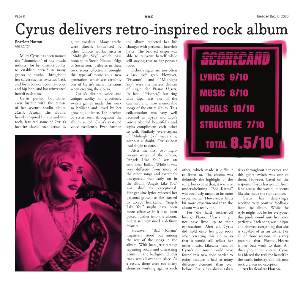 Cyrus Delivers Retro-Inspired Rock Album Scarlett Hatton Guest Vocalists