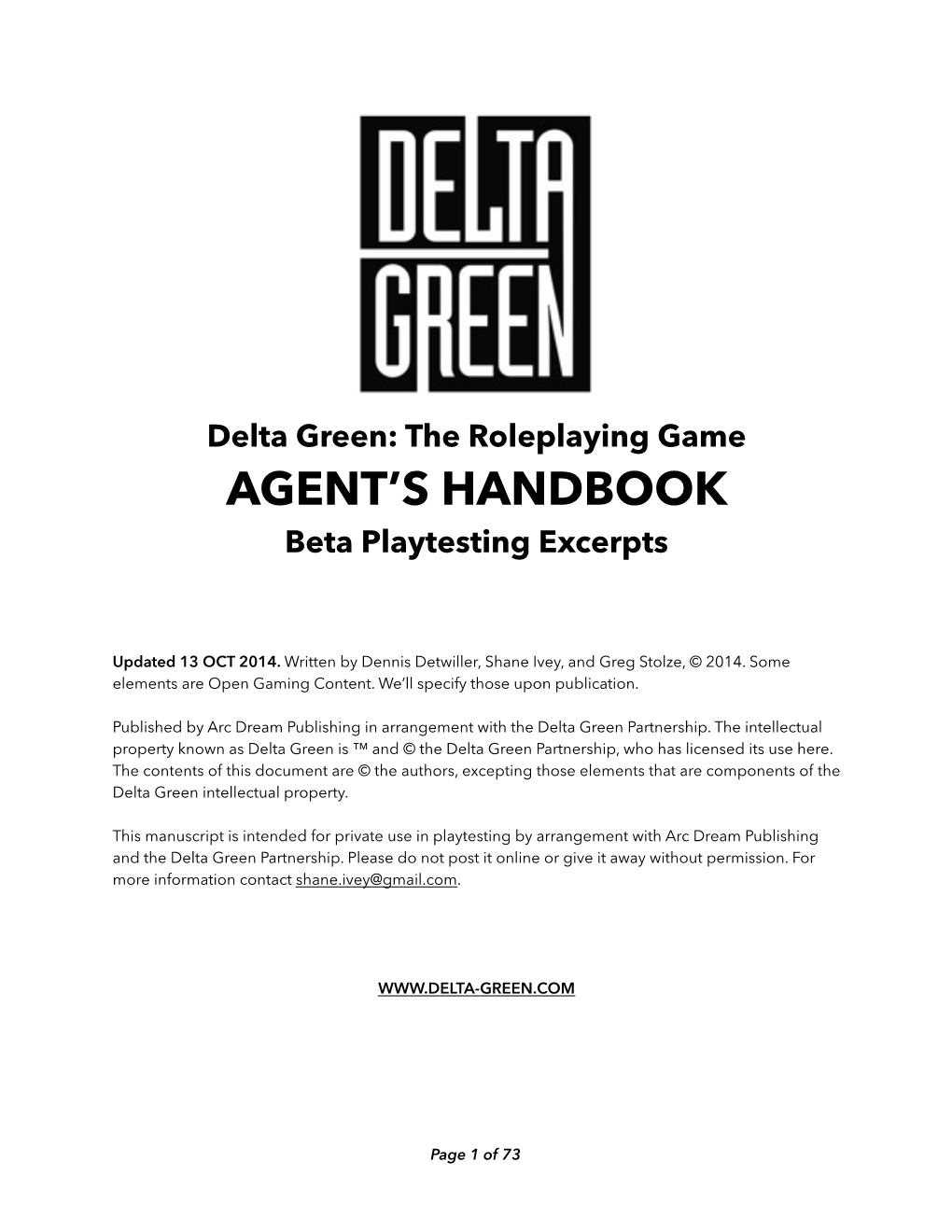 Delta Green Agent's Handbook 3.Pages