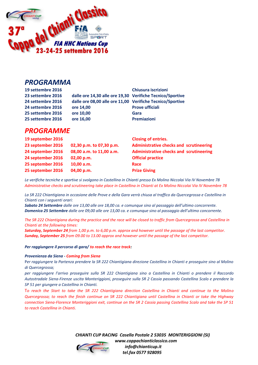 Programma Programme