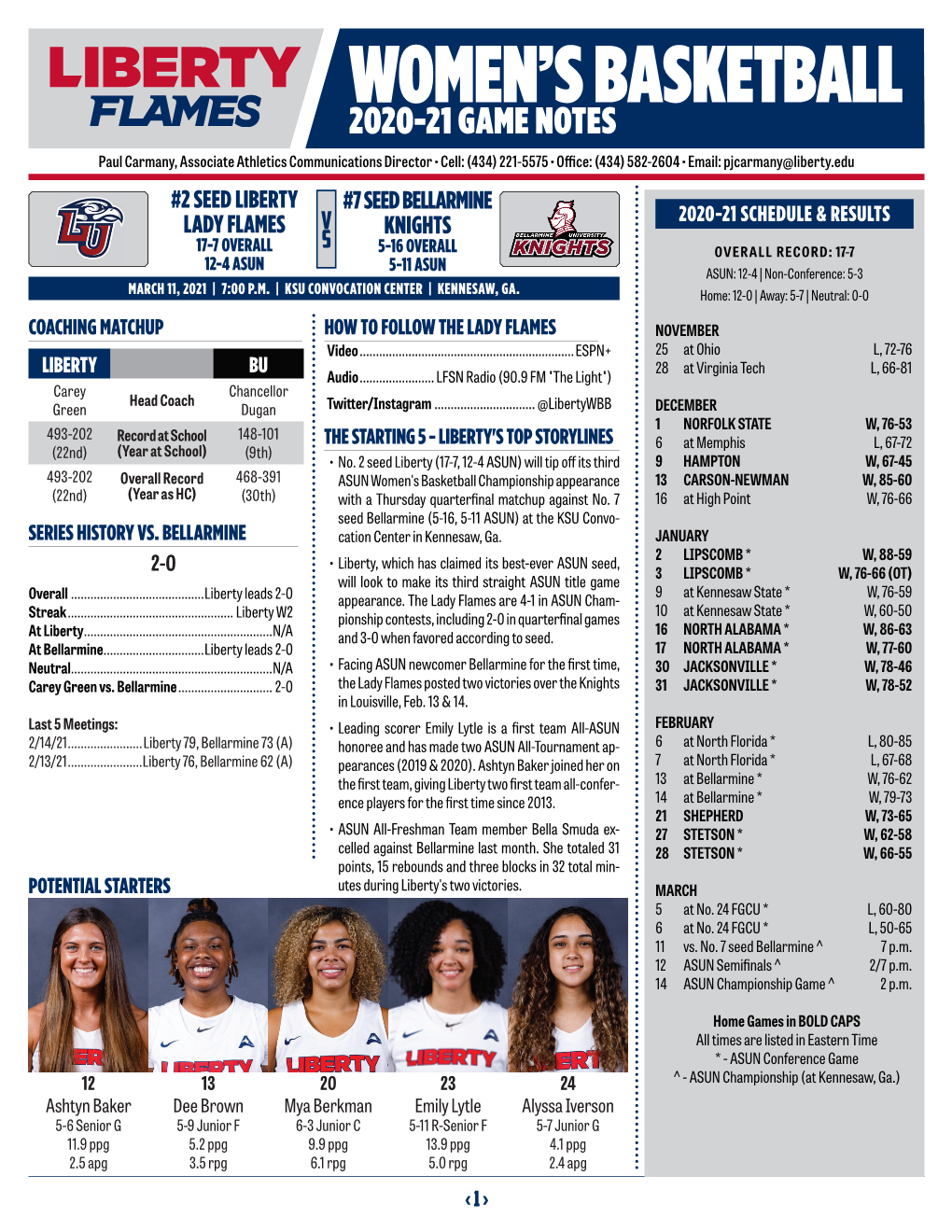 2020-21 Women's Basketball Game Notes 17