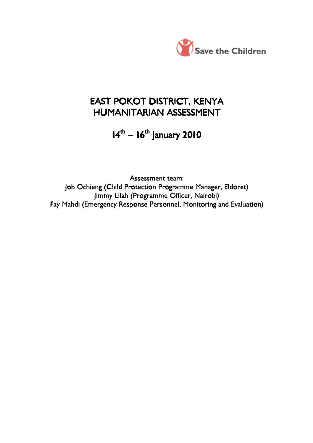 East Pokot East Pokot District District District, Kenya Humanitarian