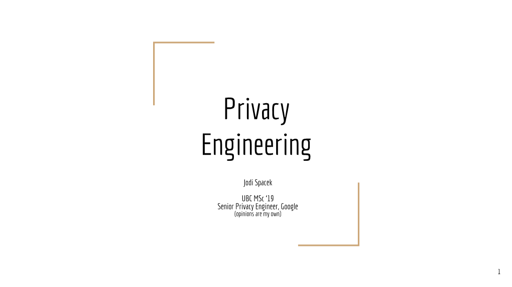 Privacy Engineering