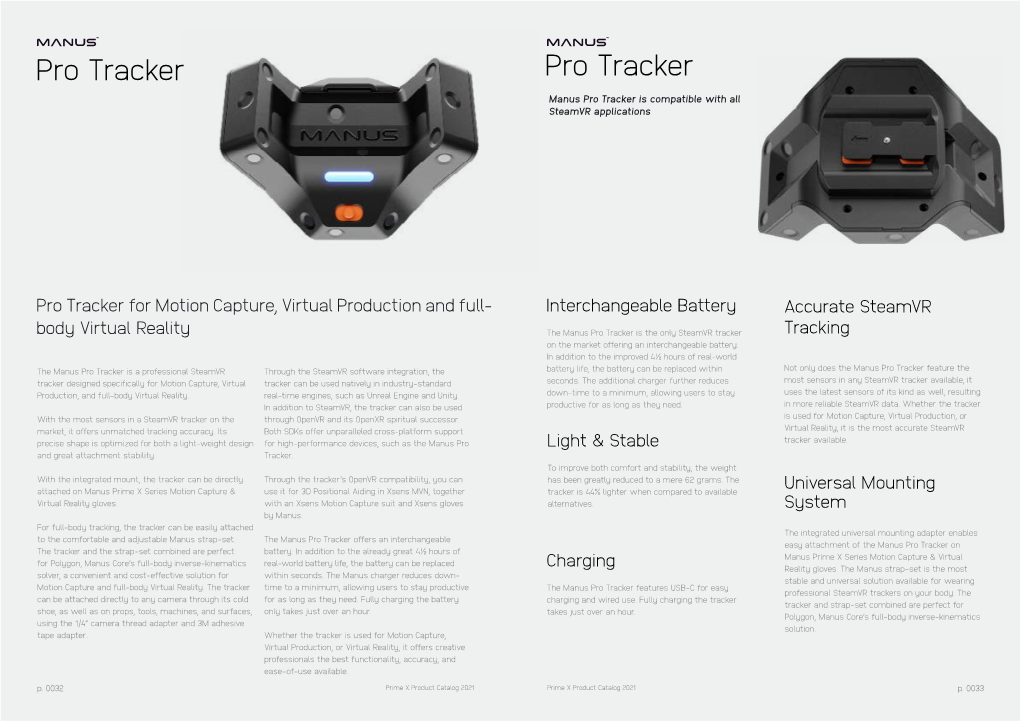 Pro Tracker for Motion Capture, Virtual Production and Full