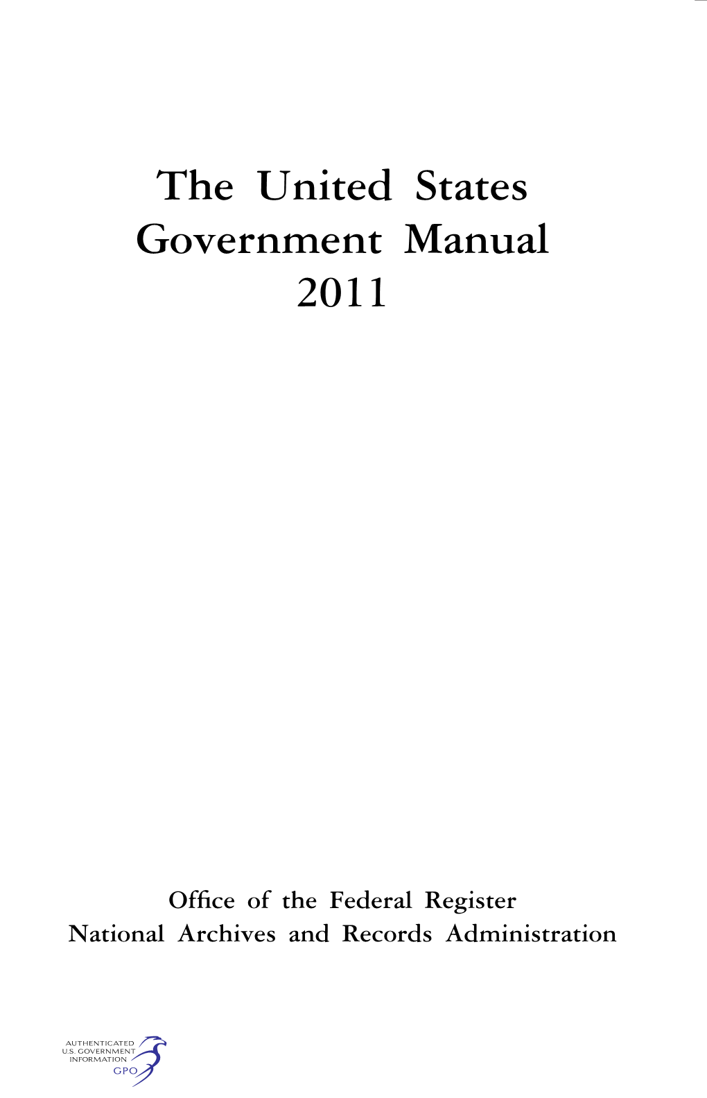 The United States Government Manual 2011