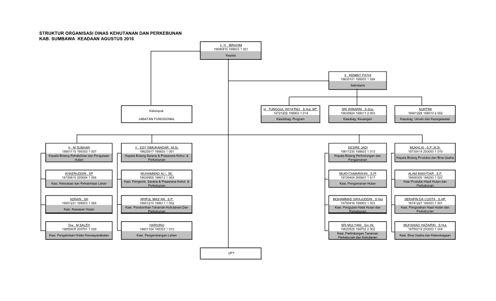 Struktur Organisasi Dinas Kehutanan Dan Perkebunan Kab