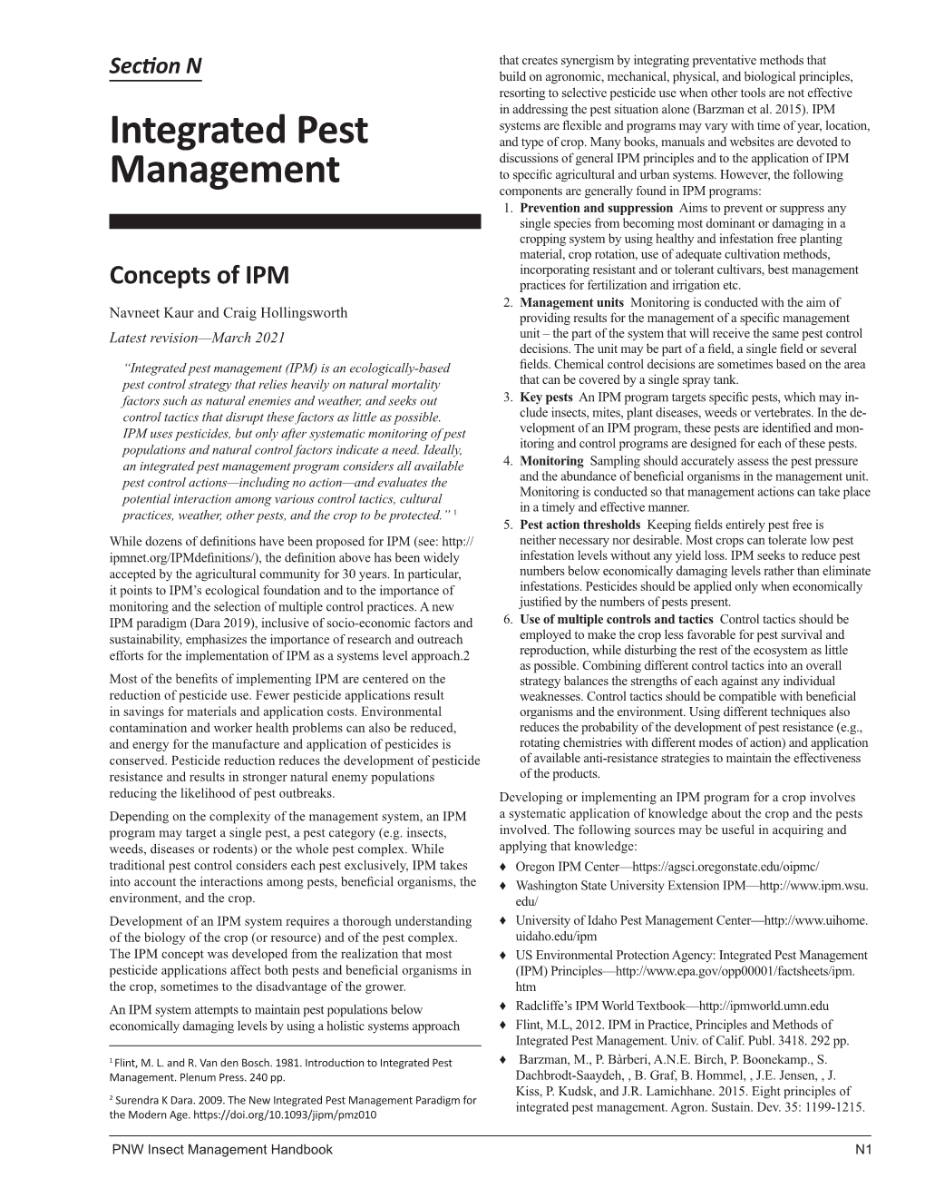 Integrated Pest Management (IPM) Is an Ecologically-Based Fields