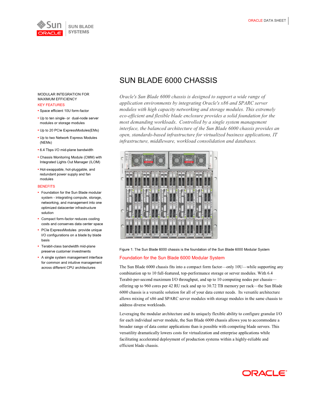 Sun Blade 6000 Chassis Data Sheet