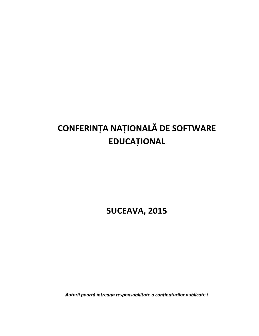 Conferința Națională De Software Educațional