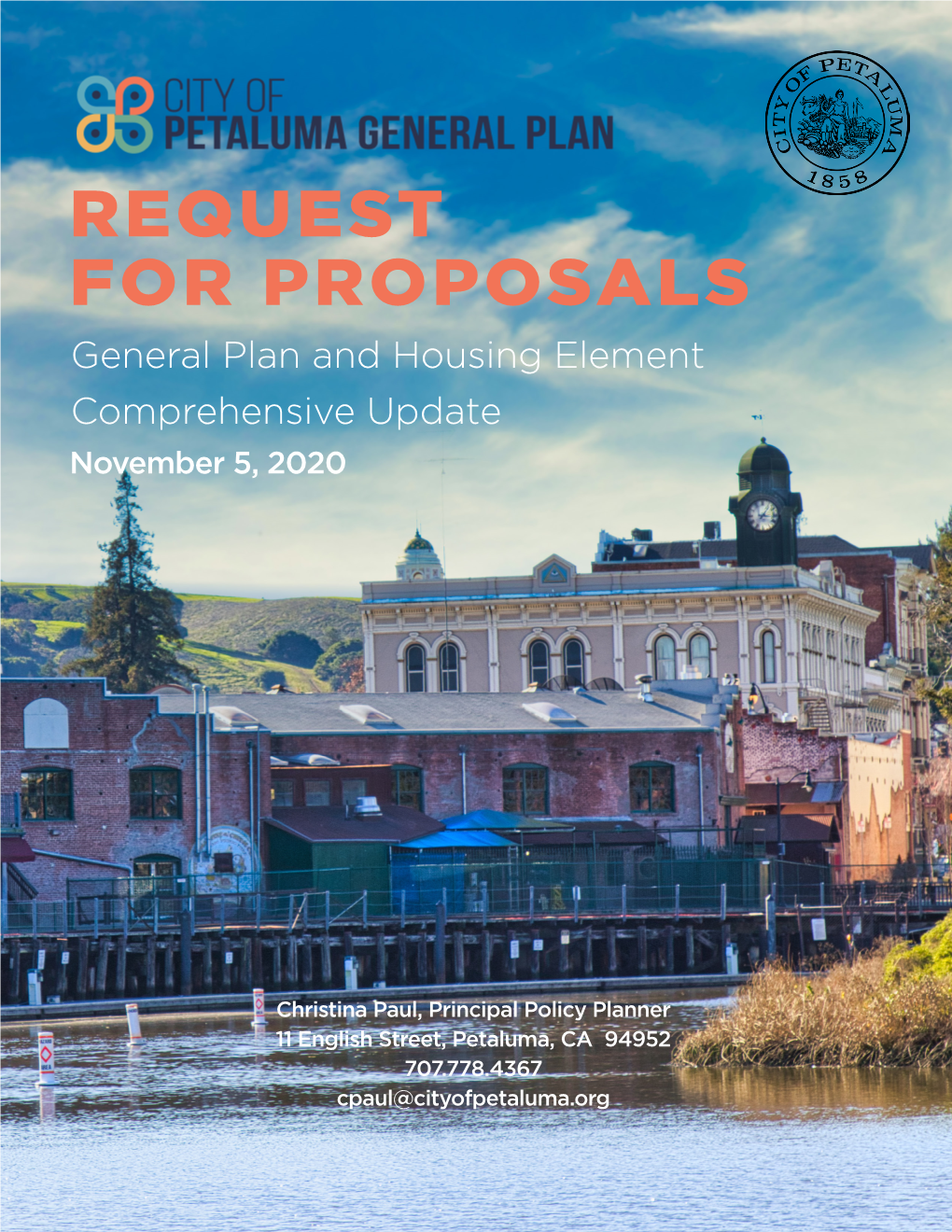 REQUEST for PROPOSALS General Plan and Housing Element Comprehensive Update November 5, 2020