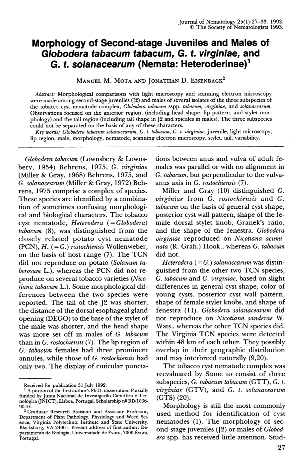 Nemata: Heteroderinae) 1